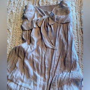 Tan maxi dress with tie detail